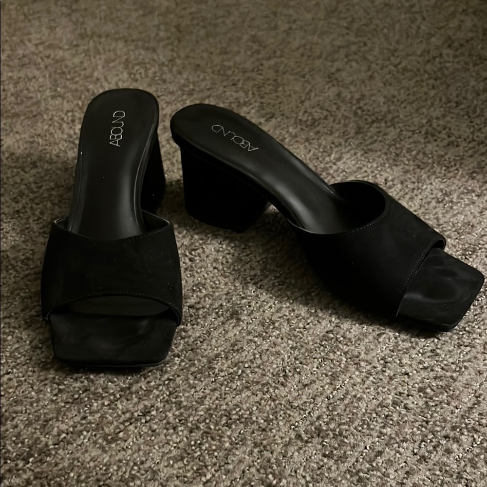 Abound Women's Black Block Heel Sandals